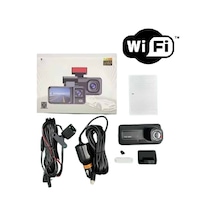 Araç Kamerası 3 Kameralı Wifi Ön , İç Ve Arka Full Hd Dvr Araç İçi Ekranlı Kamera