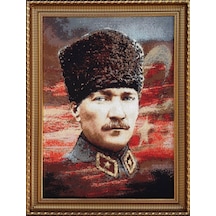 Figüratif Seri-01 Dokuma Goblen Kumaş-Atatürk Portresi