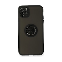Apple Uyumlu iPhone 11 Pro Kılıf Montreal Yüzüklü Silikon Kapak Siyah,