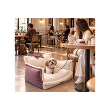 Peluş Fiyonklu Kedi Ve Köpek Koltuğu Tamamen Fermuarlı Çıkarılabilir İç Minder Boncuk Elyaf Kaydırmaz Taban Kedi Ve Köpek Yatağı Beyaz Peluş Lila - 939595052