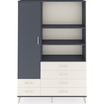 Arges Dolap 7 Raflı 6 Çekmeceli Tek Kapaklı 132x30x195 Antrasit-antrasit/aytaşı Antrasıt/aytası