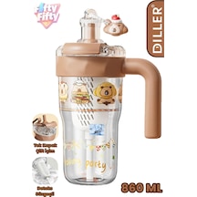 Dıller 860 Ml Pipetli & Rahat İçim Çift Kullanım Tritan Su Matarası Suluk -ffd860ml3renk Kahverengi