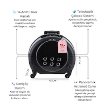 Vg Premium Kedi Taşıma Valizi Panoramik Açılır Kapaklı