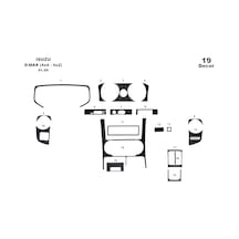 Isuzu D Max Çift Kabin 4x4 Torpido Kaplama 2005-2006 6 Parça Siyah Karbon