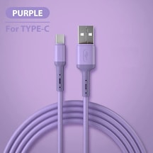Nnbılı 3a Usb C Kablosu Hızlı Şarj Tip C Sıvı Yumuşak Silikon Veri Kablosu Purple 1m Diğer