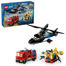 LEGO® City Helikopter, İtfaiye Kamyonu ve Denizaltı Karışımı 60462 - 7 Yaş ve Üzeri Çocuklar için Yaratıcı Oyuncak Yapım Seti (874 Parça)