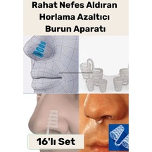 Yeni Seri Rahatlatıcı Uyku Önleyici Horlama Azaltıcı Nefes Alıp Verme Burun Delik Aparatı 16'lı Set