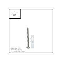 Dübel-vida Seti, Beyaz Dübel 10 Mm, 6,0x70 Yhb Sunta Vidası, 10 Adet