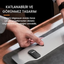 Lexroo Metal 2 Adet 7mm 3m Yapışkanlı Katlanabilir Ultra Mini Laptop Standı,2 Açılı Laptop