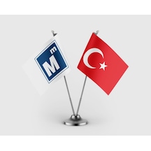 Muhasebe Ve Türk Bayrağı İkili Saten Masa Bayrağı Takımı Diğer