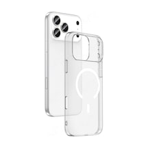 Apple Apple iPhone 17 Pro Max İçin Uyumlu Kamera Korumalı M-safe Şarj Özellikli Şeffaf Sert Pc Kapak