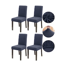 Bambu Nano Kumaş Likralı Lastikli Sandalye Kılıfı Yıkanabilir Esnek Sandalye Örtüsü 4 Lü Set Antrasit