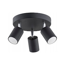 Riolight Modern6 Siyah Mutfak,salon,giyinme Odası,cafeler İçin Gün İşiğı Metal 3lü Spot Ampul Dahil 3'lü Siyah