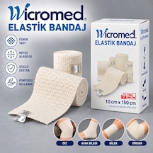 Wicromed Elastik Bandaj 10x150 Cm Metal Klipsli Esnek Destek Bandajı 5 Adet