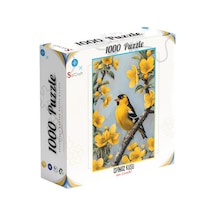 1000 Parça Puzzle, Sarı Çiçekler Ve Kuş Temalı Standart