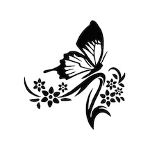 Kelebek Çiçek Araba Sticker Yapıştırması 2