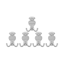 Kemerli Askı, Metal Vestiyer Askısı, Krom, Duvar Ve Dolap Askılığı 5'li Set Vidalı