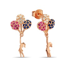Argentum Concept - Gümüş Rose Balonlu Kız Küpe - K094701