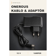 Onerous 12v 1amper Slim Adaptör, Led, Modem, Mini Uydu Siyah