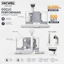 Vacwell Hidro Mini Koltuk Ve Halı Yıkama Makinesi 500 Watt 16 Kpa 3 Başlıklı