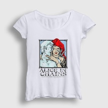 Presmono Kadın Medusa Alice In Chains T-shirt Beyaz