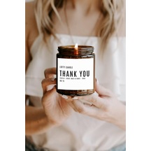 Thank You Beyaz Etiket Amber Kavanoz Mum Dekor Aromaterapi Rahatl