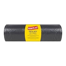 Ekonomik Endüstriyel Orta Siyah Çöp Torbası 20'li 55x60 Cm, Yırtılmaz & Sızdırmaz, Çift Katlı, Geri Dönüştürülebilir, Restoran,mutfak, Fabrika, Atölye, Ofis, Otel, Hastane, Depo, Bahçe