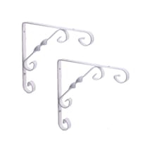 2 Adet Burgulu 20 x 20 cm Dekoratif Raf Altı Ayağı Konsol Beyaz