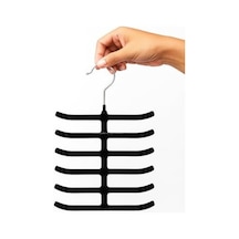 Kaymaz Kadife Kravat Askısı 3&apos Lü Paket, 12 Kancalı Dolap İçi Düzenleyici Seti, Metal Kancalı, Kemer, Şal, Fular Ve Aksesuar İçin Yer Tasarruflu Pratik Organizer Askılık Acik Yeşil