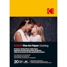 Kodak Fine Art Kağıt/etching Premium Fotoğraf Kağıdı, 21 X 29,7 Cm A4 210 G/m², 210 G/m², Her Mürekkep Püskürtmeli Yazıcı İçin Uygundur, 20 Yaprak