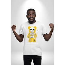 Mutlu Ol Unisex Unisex Beyaz Organik Baskılı T-shirt Penye Yüksek Kalite Beyaz
