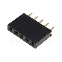 5 Pin Tek Sıra Dişi Header 180 Derece 1x5 Pin 2.54mm Soket Konnek