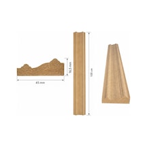 Dekoratif Çıta Desenli Boyanabilir Ham Mdf - 45 Mm Genişlik - 1 Metre Boy 1,8 Cm X 4,5cm X 100cm