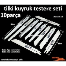 Tilki Kuyruk Testere Seti 10 Parça Tilkikuyruk Ahşap Metal Set