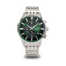 Jg. Polo Club Erkek Kol Saati Gümüş Renk, Yeşil Kadran - Şık Metal Kordon, 2 Yıl Garantili Metalik