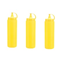 Mayonez Sos Şişesi - 1000ml Dev Boy Sarı 3 Adet - Elm-01-768362 Renkli