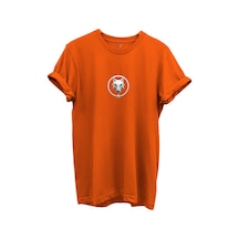 Kurt Ve Türk Özel Koleksiyon Serisi-9 Tasarım Baskılı %100 Pamuk T-shirt Turuncu