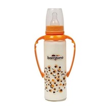 Bambino Kulplu Cam Biberon-Turuncu 225Ml