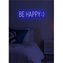 Be Happy : Yazılı Neon Tabela Mavi