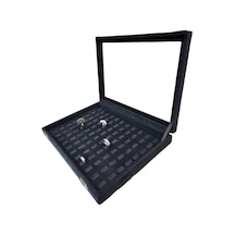 Yüzük Kutusu Tırnaklı Model Alcantara Siyah Çok Renkli