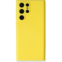 Newface - 669 - Samsung Galaxy S24 Ultra Kılıf Nano İçi Kadife Silikon - Edntrend - - Sarı