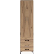 Hyperion Dolap 5 Raflı 3 Çekmeceli 2 Kapaklı 60x44x243 Çam-çam Çam