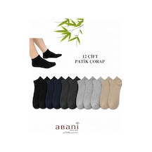 Abani Classic 12 Çift Kısa Patik Erkek Bambu Çorap Çok Renkli