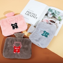 0688 Pvc Peluş El Takılabilir Su Dolu Sıcak Su Torbaları Gri