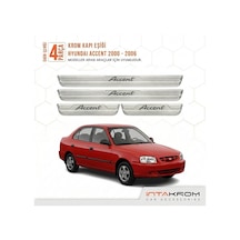 Hyundai Accent 2000-2006 Uyumlu Satine Krom Kapı Koruma Eşiği 4 P