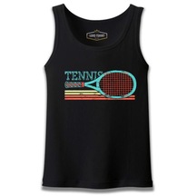 Tenis - Raket Yatay Siyah Erkek Atlet