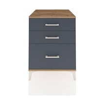Kronos Komodin 3 Çekmeceli 60x59x80 Çam-antrasit Atlas Çam