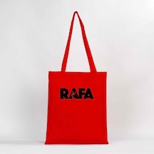 Rafael Nadal Text Kırmızı Gabardin Bez Çanta