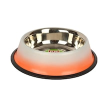Flip Çift Renkli Çelik Köpek Mama Ve Su Kabı Turuncu 960ml