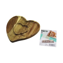 İbico İ22-274 Ahşap Bambu Servis Sunum Tepsi Ve Tahtası 20 X 19.5 X 1.5cm 2 Bölmeli 1+1 Akasya Diğer